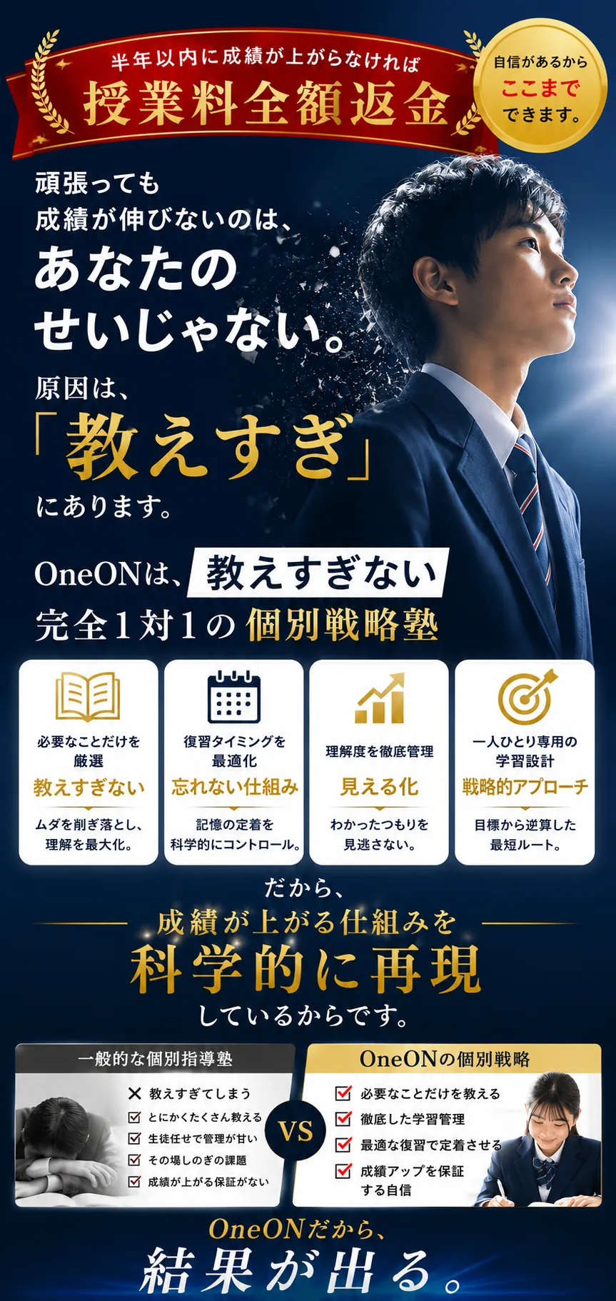 ファーストビュー｜半年以内に成績が上がらなければ授業料全額返金