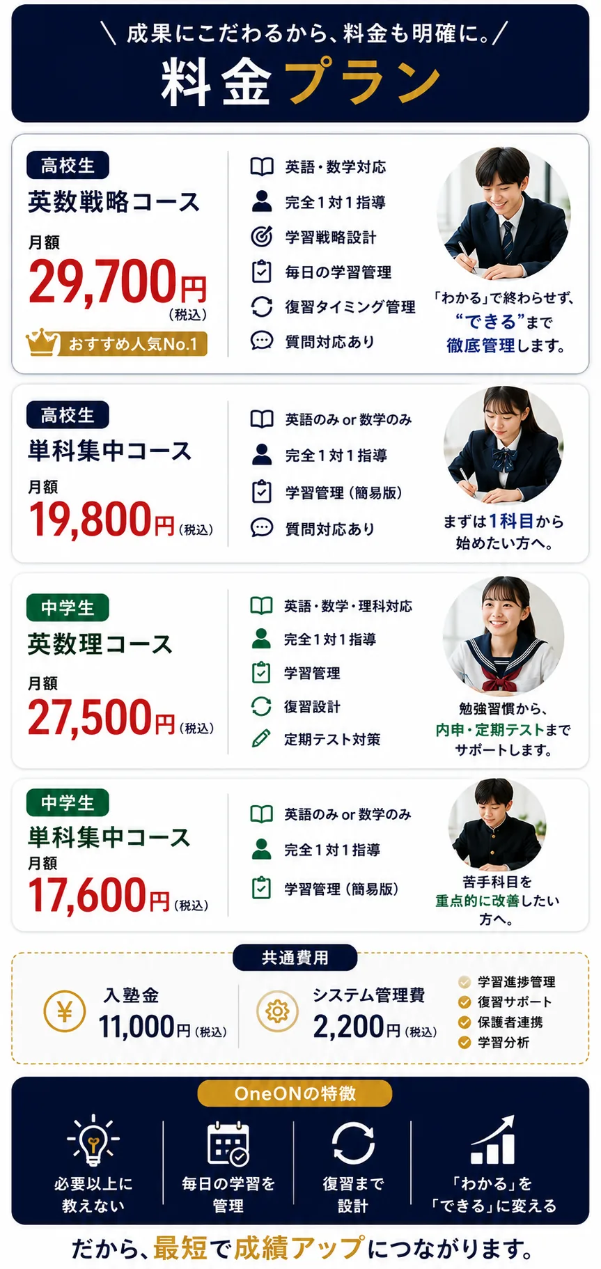 料金・コースのご案内