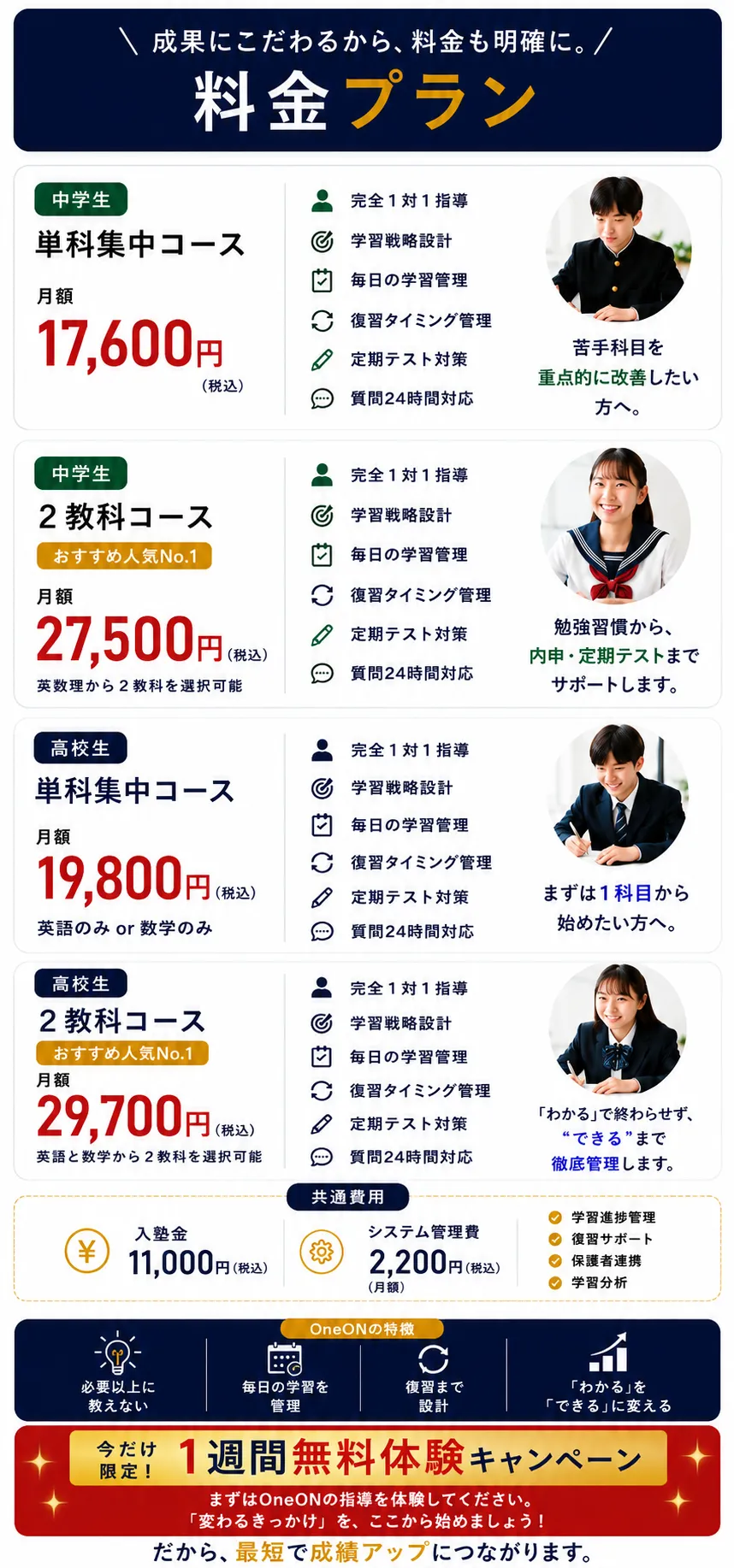 料金・コースのご案内